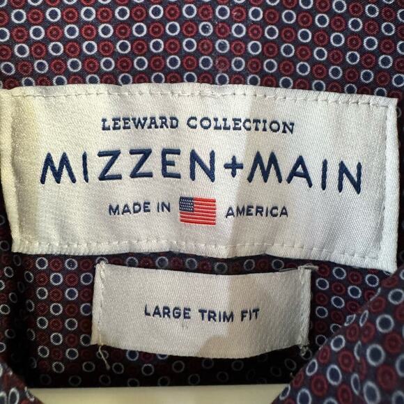 Mizzen + Main Leeward Collection Large Trim Fit Button Down Men’s Shirt Purple - Picture 4 of 7